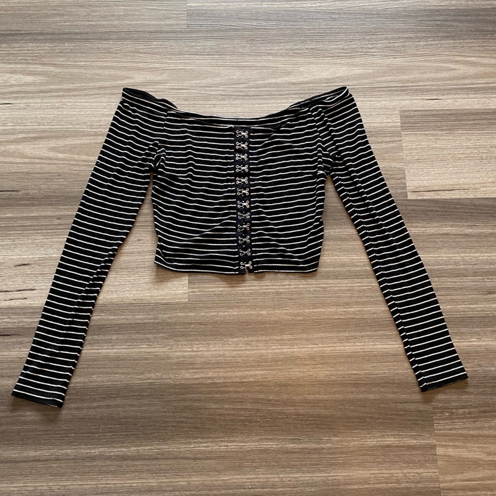 Wild Fable Black and White Striped Skirt
